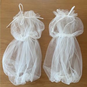 White Detachable Tulle Bridal Sleeves - Stella York